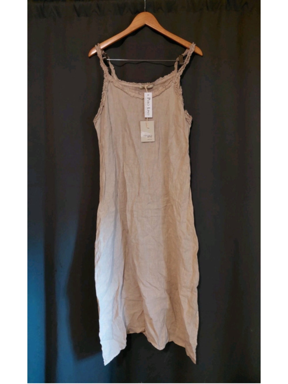Francesca Bettini ITALY 100% Linen Dress Lagenlook Cottagecore Boho Large NWT - Picture 7 of 15